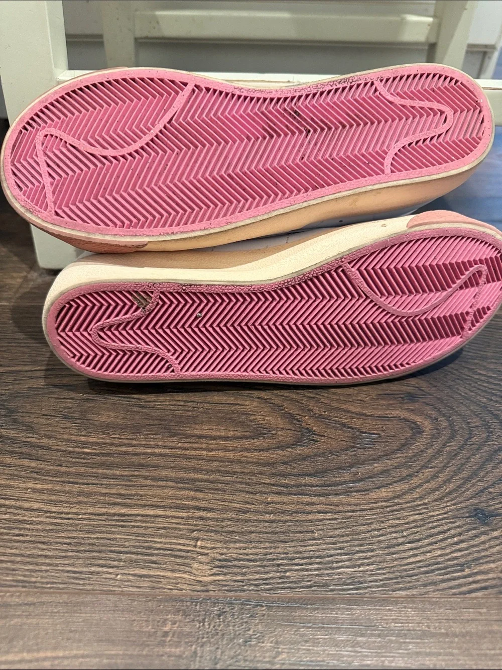 Nike Blazer White High-Top Sneakers with Pink Swoosh